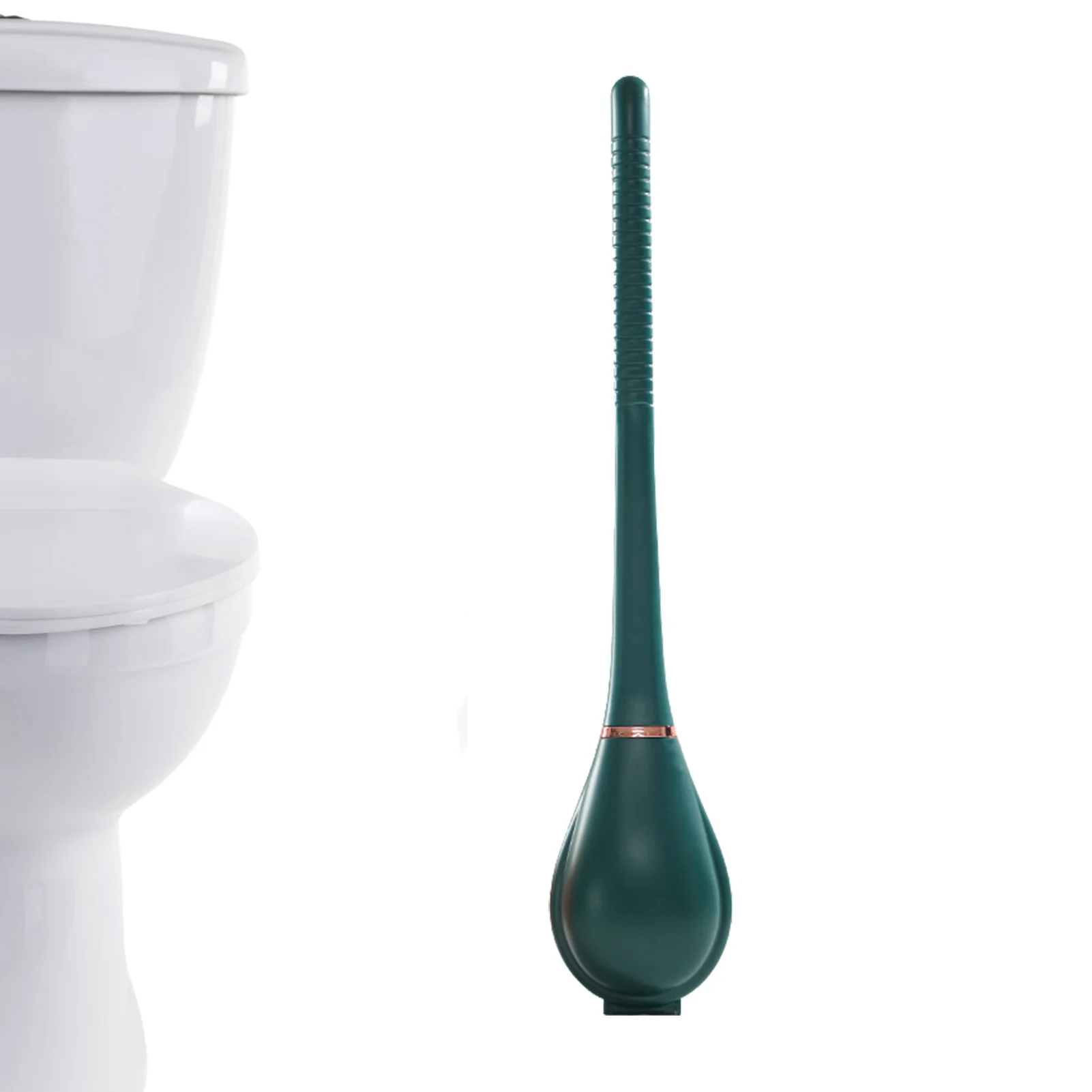 

Toilet Brush Set for Bathroom Flexible Toilet Cleaner Brush Non-slip Handle Wall Mounted Holder Flexible TPR Bristle for Deep