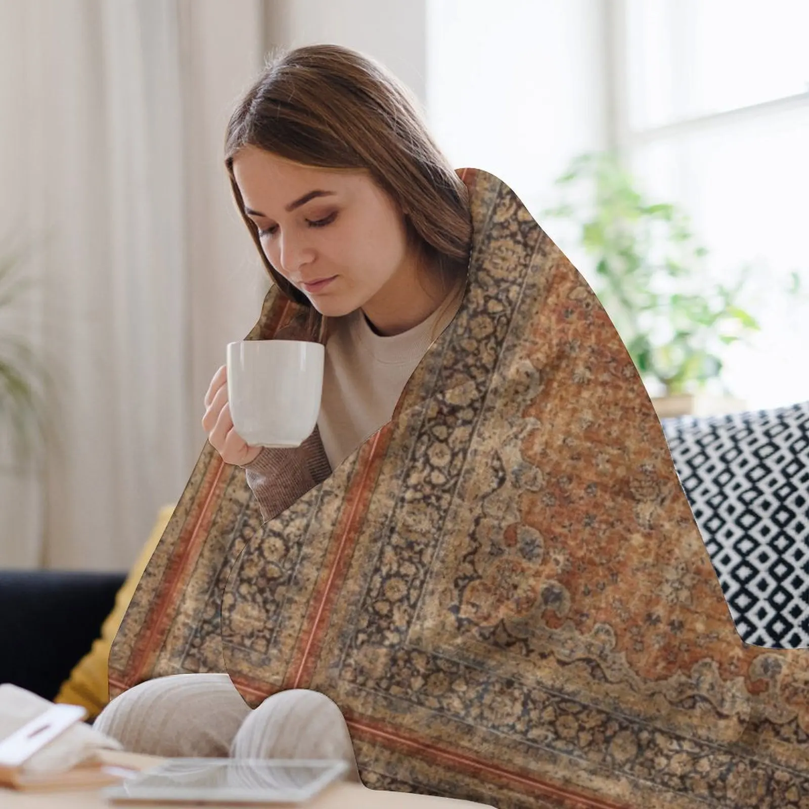 Антикварный ковер Orian одеяло пушистые изделия движущиеся путешествия забавный