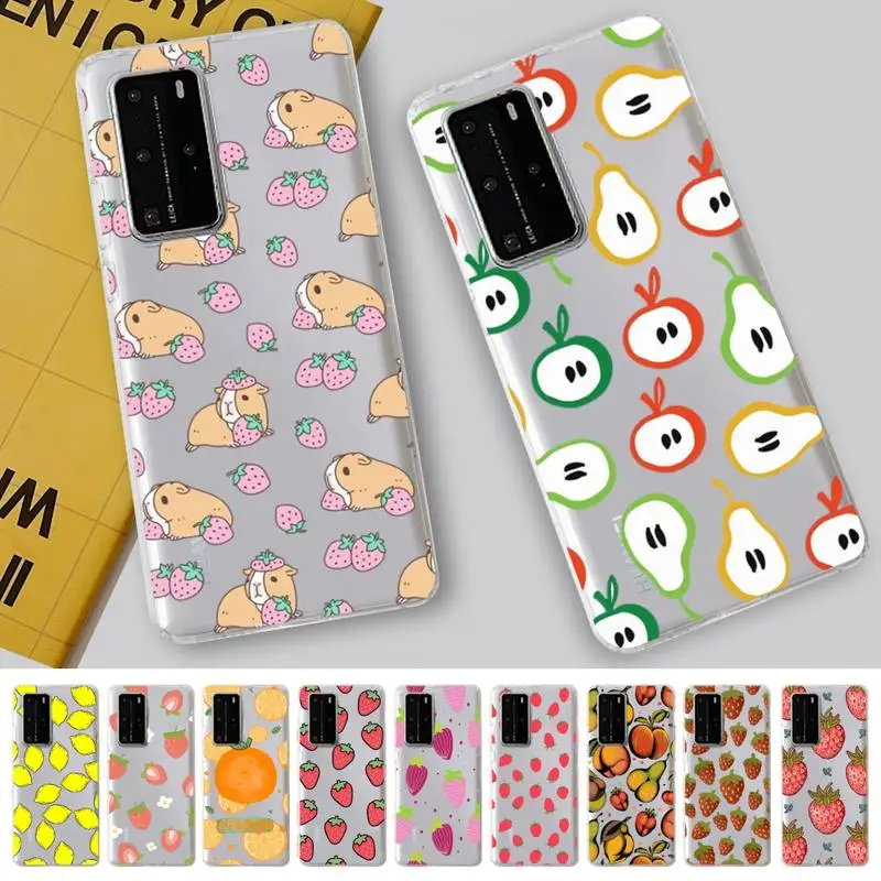 

Summer Fruit Strawberry Phone Case for Samsung A51 A52 A71 A12 for Redmi 7 9 9A for Huawei Honor8X 10i Clear Case