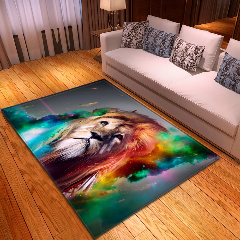 

Artistic Lion Tiger 3D Carpets For Home Living Room Bedroom Decor Soft Non-slip Children Room Area Rugs Kids Play Game Floor Mat