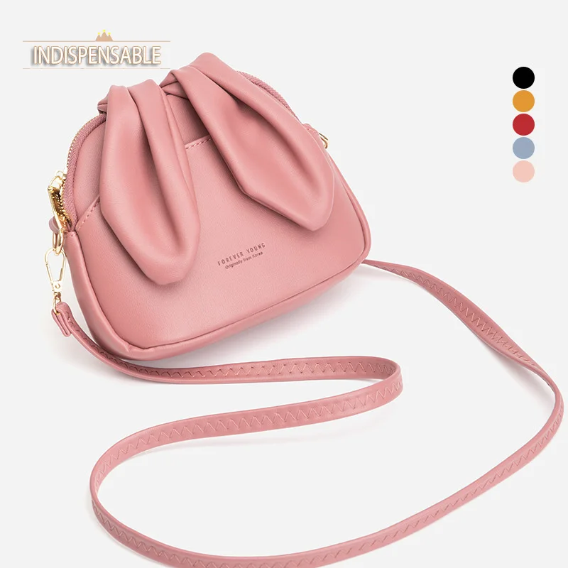 

INDISPENSABLE Kawaii Crossbody Bag Girls Pu Leather Coin Purse Rabbit Small Wallet Cute Mini Bunny Shoulder Bags For Woman Gift