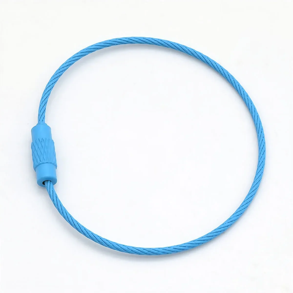 

10-100 шт., брелок из нержавеющей стали, кольцо для ключей, круглая веревка, кабельная петля, бирка для багажа на открытом воздухе, винтовой замок, гаджет