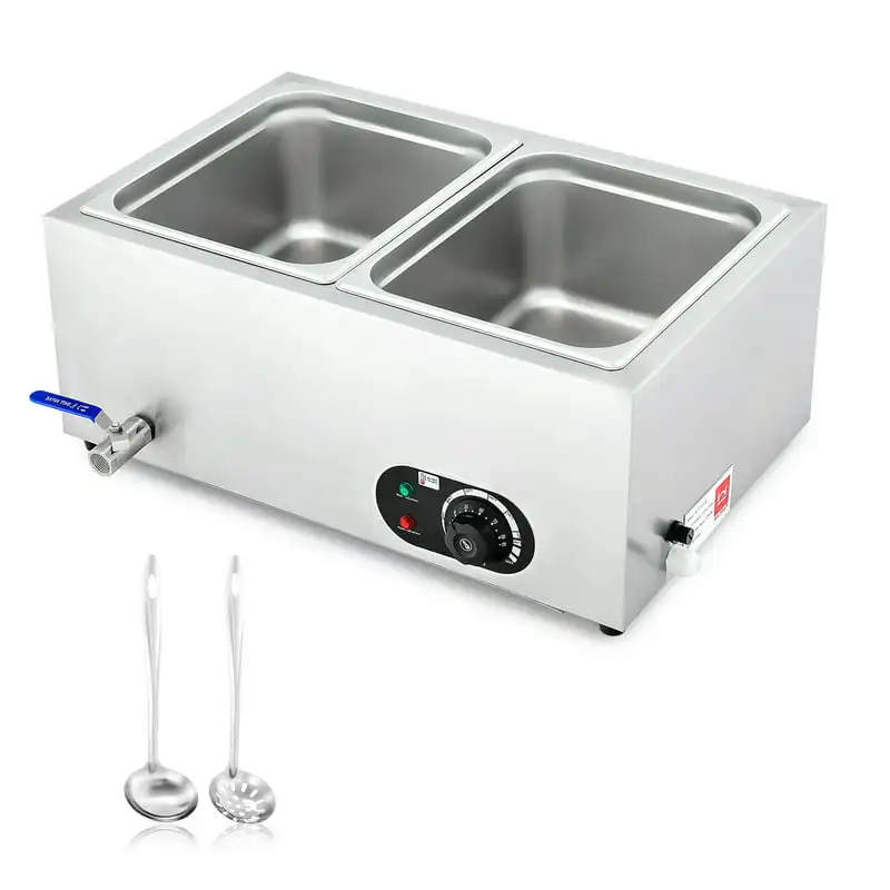 

Bain Marie Food Warmer GN 1/2 Electric 2 Pan Buffet Server and Warmer