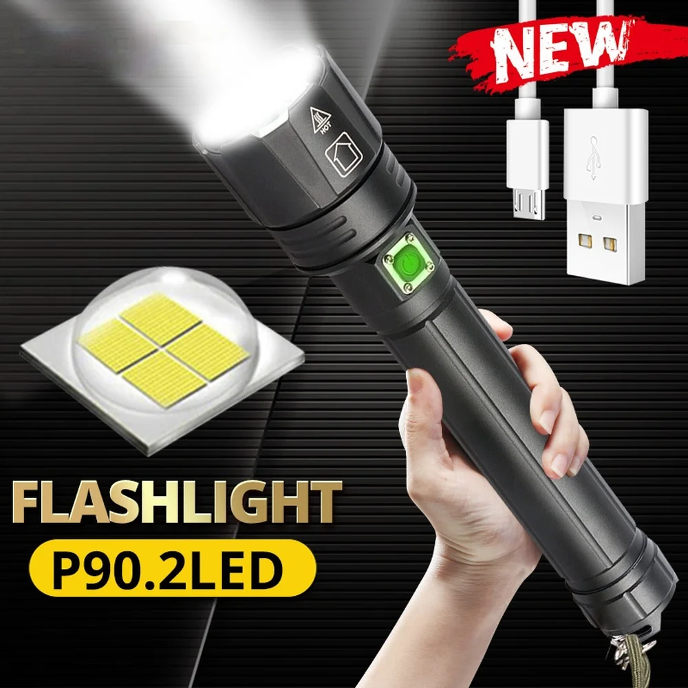 

Фонарик XHP90.2 XHP70.2, Ультраяркий, 26650, водонепроницаемый, с USB-зарядкой