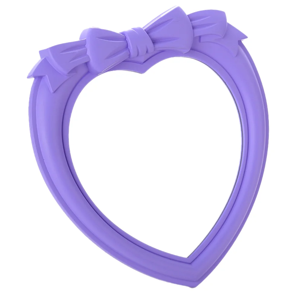 

1pc Girl Desktop Makeup Mirror Convenient Heart Shaped Cosmetics Mirror Girl Mirror