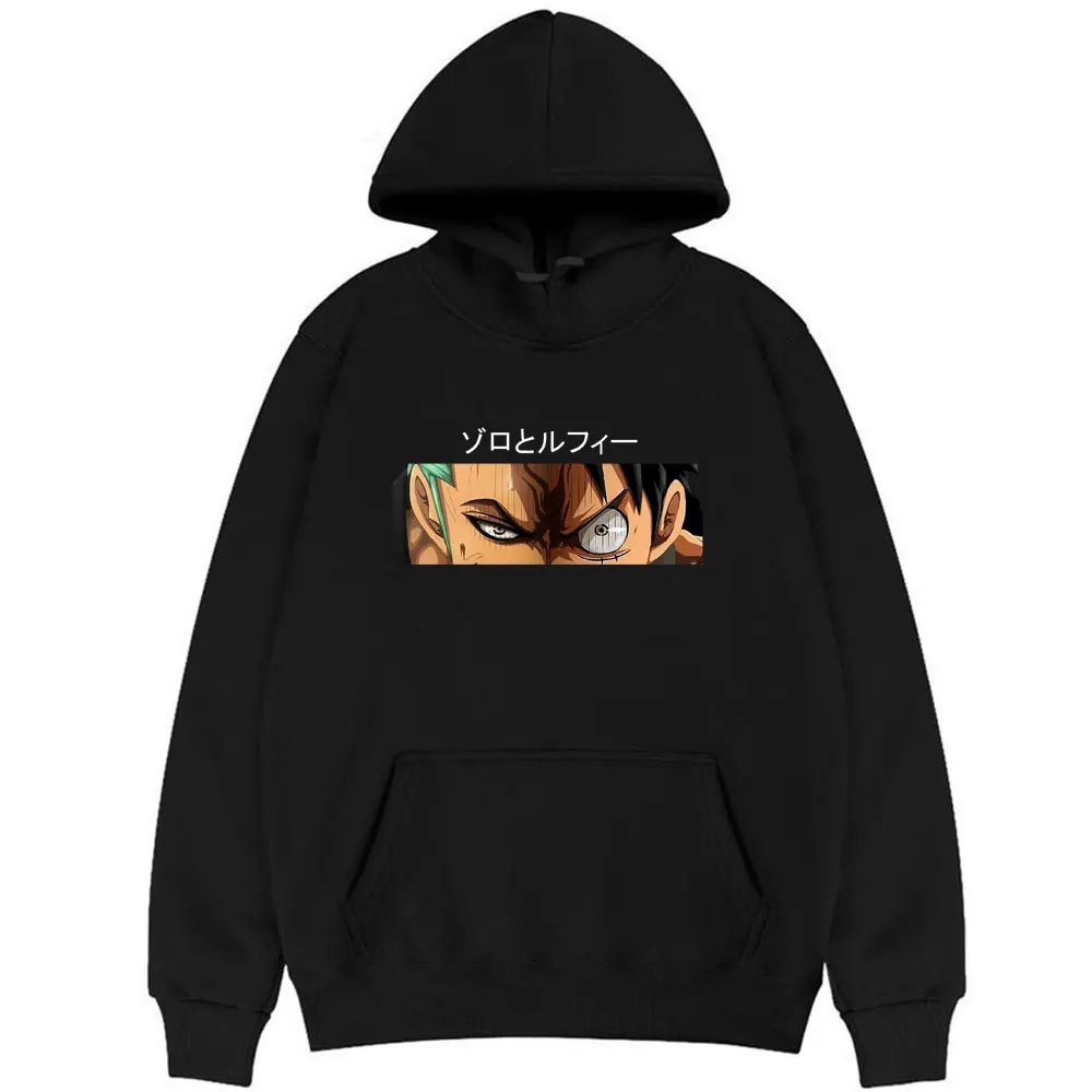 

Japanese Anime One Piece Roronoa Zoro Luffy Eyes Print Hoodie Men Women Fashion Oversized Hoodies Mens Cotton Coat Streetwear