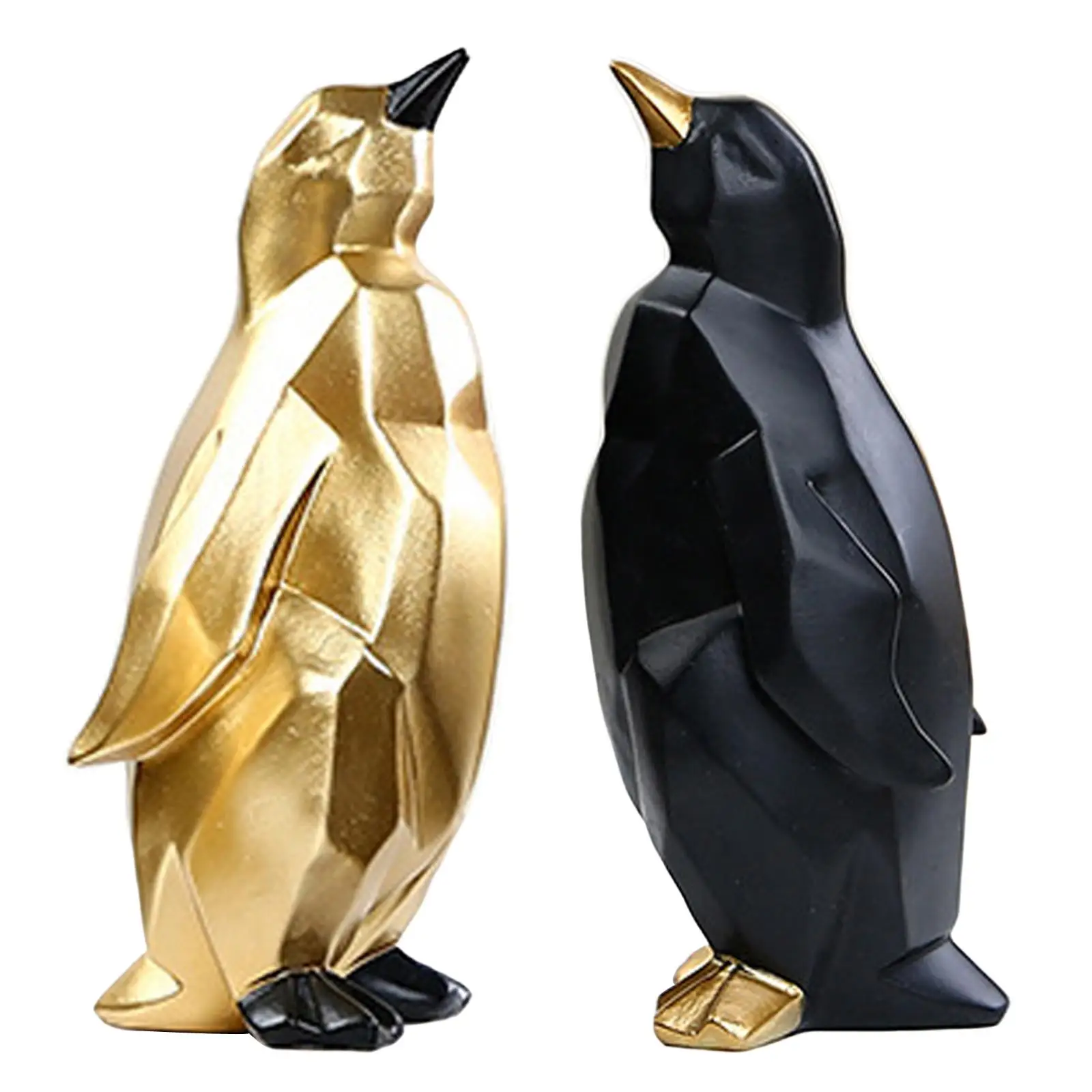 

penguin Sculpture Animal Statue Table Geometric Style Abstract Statue Figurines for Desk