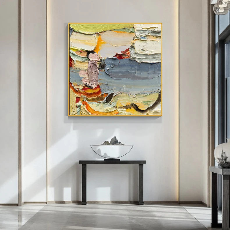 

Hand-painted Oil Painting Modern Thick Texture Abstract Decorative Painting Aisle Corridor Hanging Painting Canvas Frameless