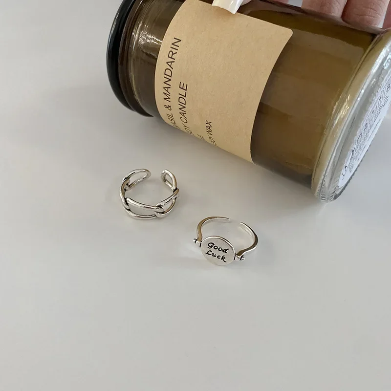 Женское кольцо с английскими буквами простое Открытое в стиле ретро