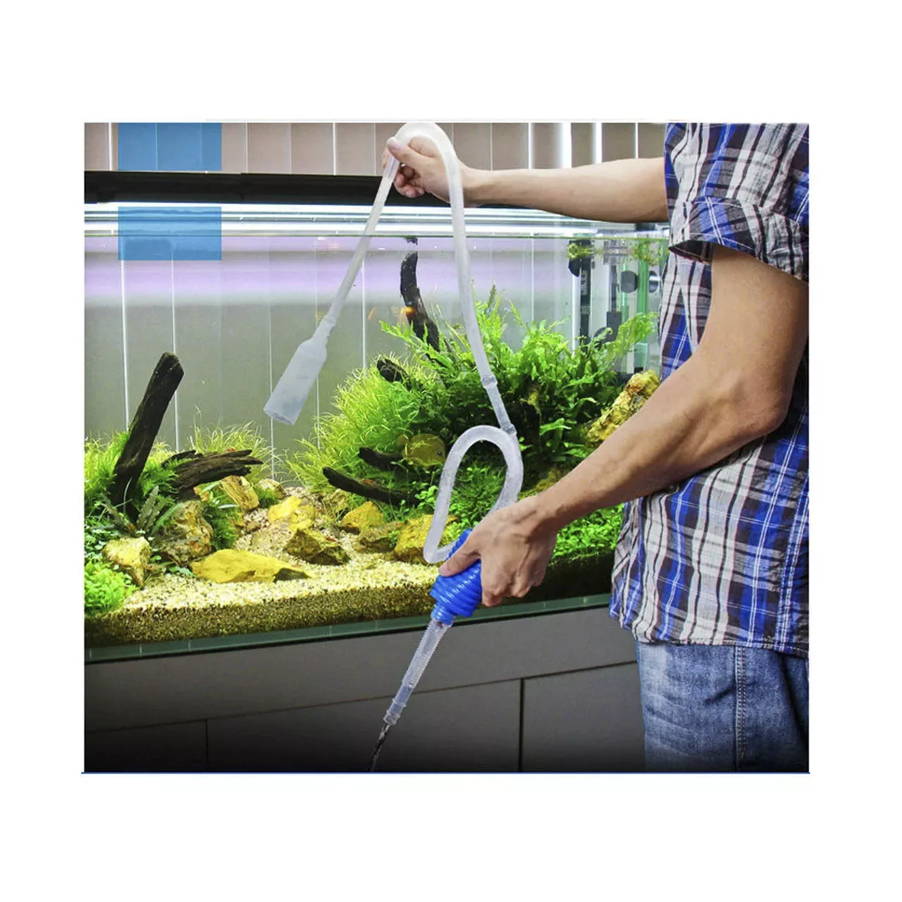 

2022JMT 1.5M Aquarium Fish Tank Vacuum Gravel Water Filter Siphon Pump Manual Easy to Operate Cleaner Pump Safe Vacuum Cleaner T