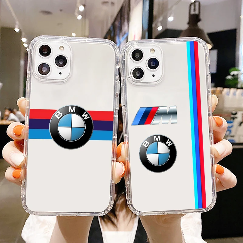

Luxury Car BMW Fashion LOGO Phone Case For Apple iPhone 14 13 12 11 SE XS XR X 7 8 6 mini Plus Pro MAX Transparent Cover