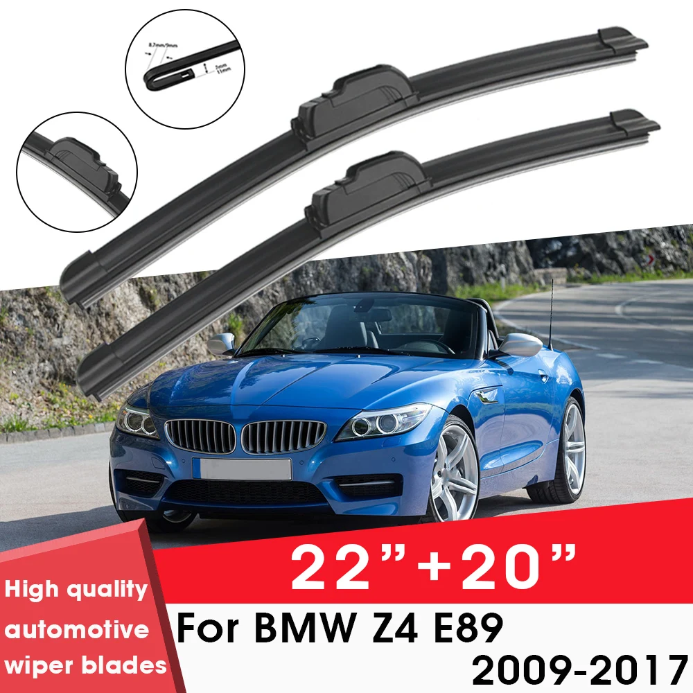 

Car Wiper Blade Blades For BMW Z4 E89 2009-2017 22"+ 20" Windshield Windscreen Clean Naturl Rubber Cars Wipers Accessories