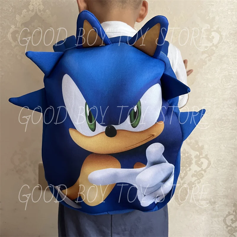 

23cm Sonic School Bag Boys Girls Backpack Cartoon Outdoor sports Book Bags Kids man woman Christmas birthday Gift