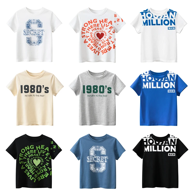 

Teenager T Short Sleeves Boys Girls Children Kids Tops Fashion Tee Cotton Clothing Clothes Print for 6 7 8 9 10 11 Years
