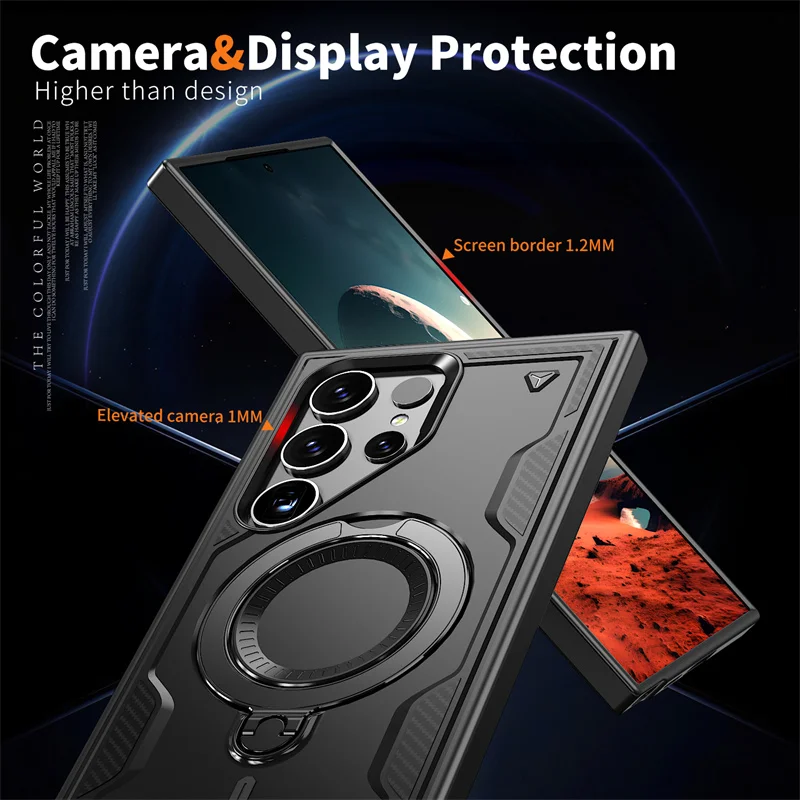 Armor Funda для Samsung Galaxy S25 Ultra + Magsafe Магнитный чехол с беспроводной зарядкой Plus S25ultra Ring