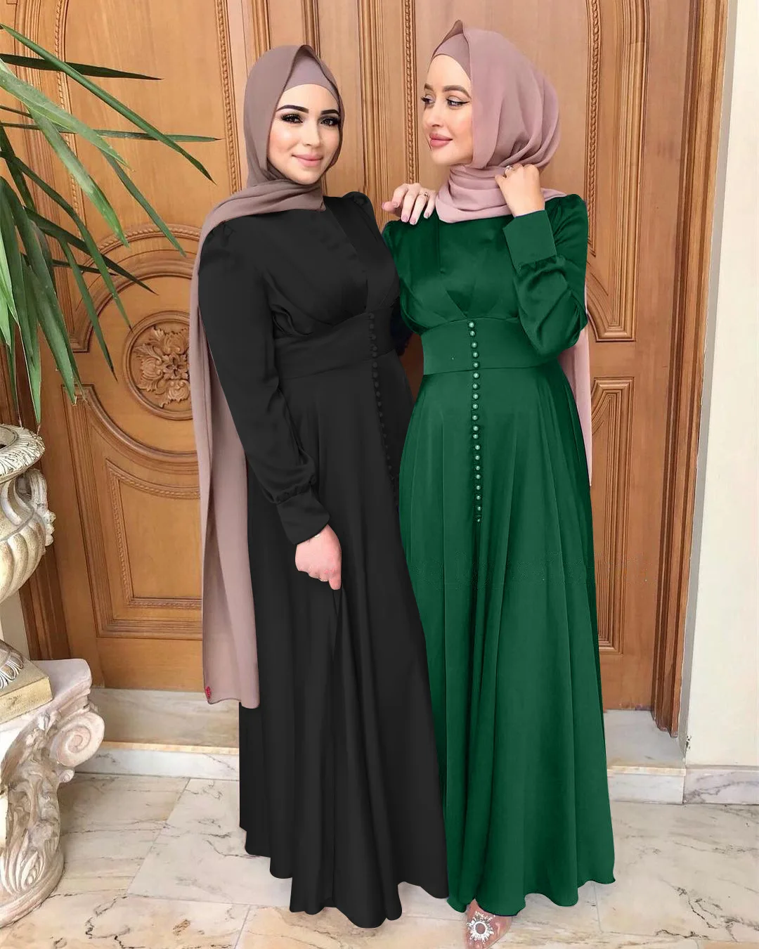 Платье-хиджаб для женщин, однотонное мусульманское платье макси, Арабская абайя, Дубай, Турция, абайя, мусульманская одежда, халат-кафтан, 2021