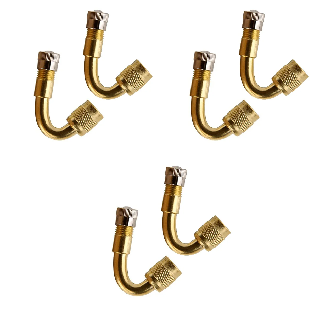 

6 Pcs 45 Degree Angled Car Motorcycle Scooter Bike Universal Schrader Stem Extension Adapter (Yellow)