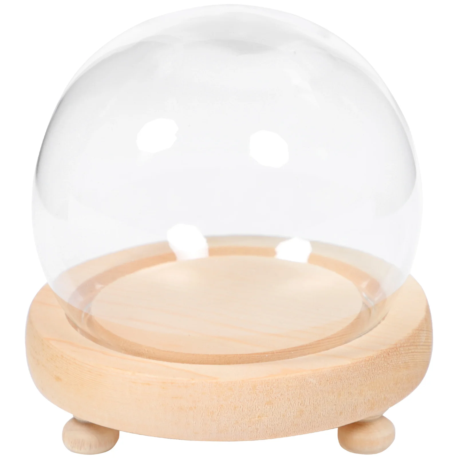 

Dome Display Cloche Cover Bell Flower Case Base Jar Eternal Clear Cake Valentine Decorative Mini Wooden Rose Showcase Preserved