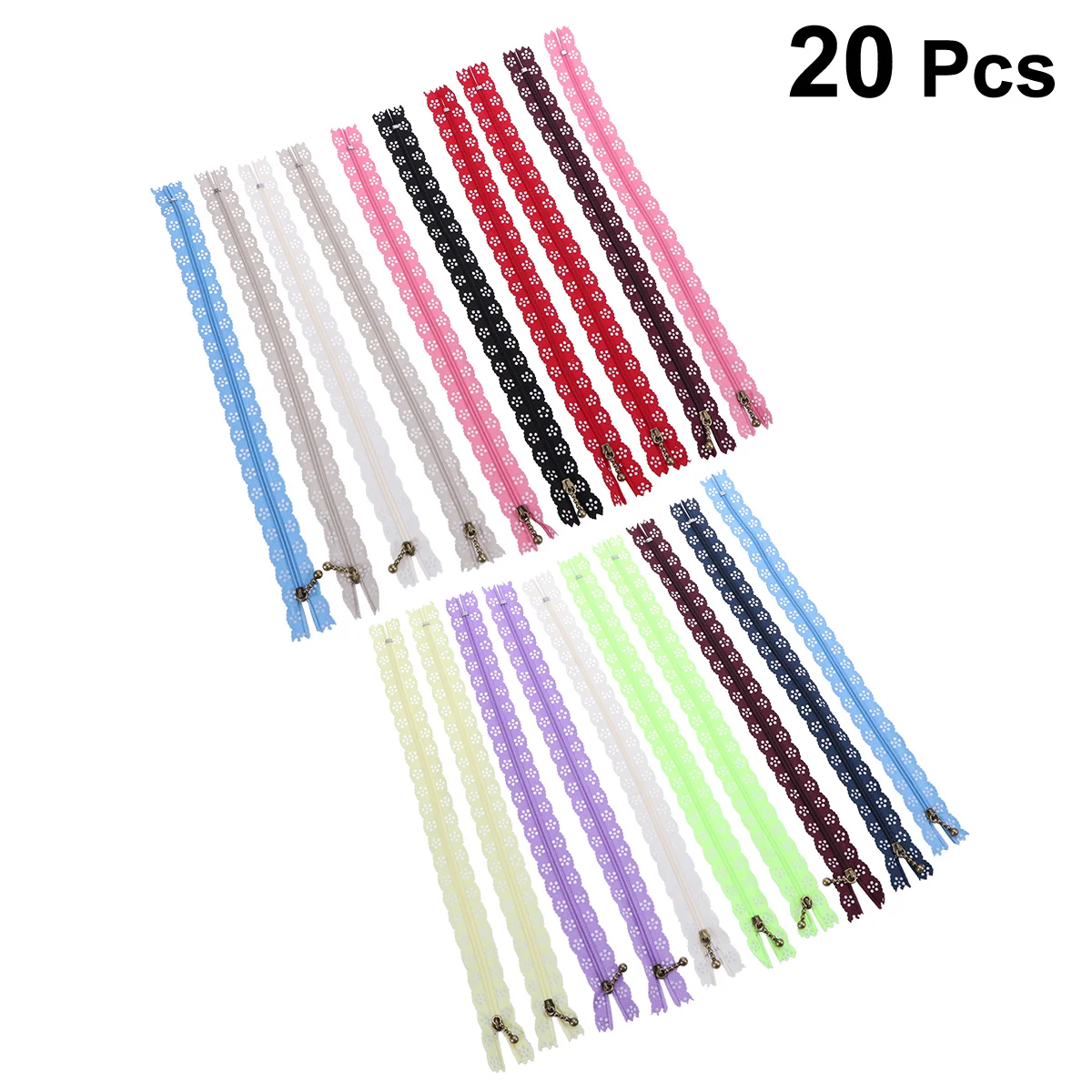 

20pcs Zipper Beautiful Nylon Flower Zippers for Clothing Sewing Craft (Mixed Colour, 30cm)