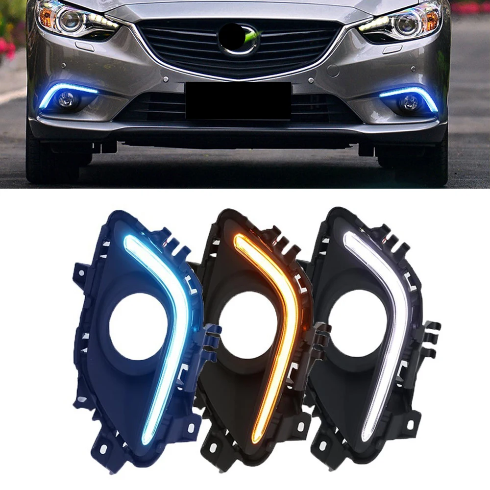

Комплект обновления противотуманной фары переднего бампера для Mazda 6 2013 2014 2015 2016, версия противотуманных фар, дневные ходовые огни, светодиодные сигнальные лампы DRL