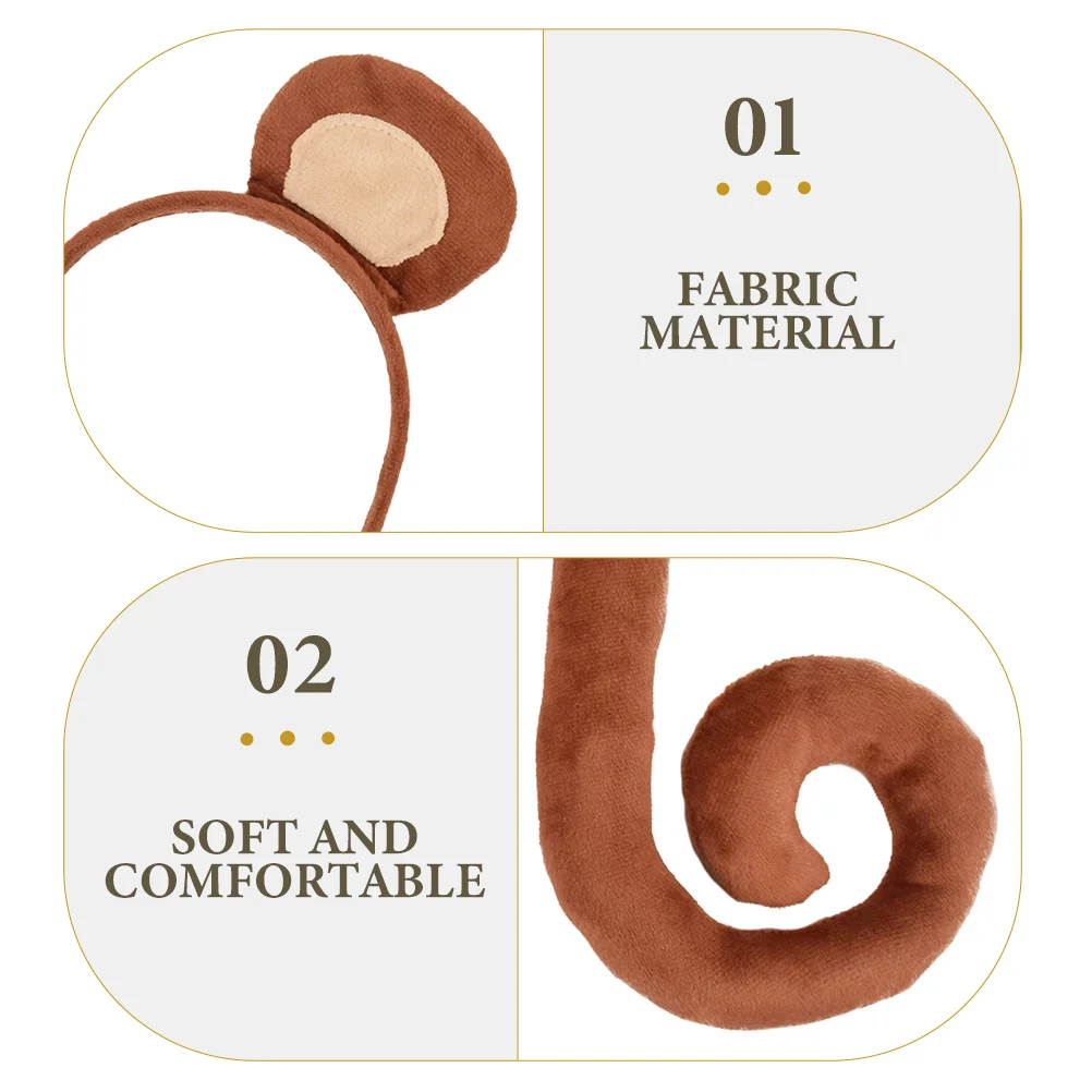 Повязка на голову обезьяны головной убор с хвостом шимпанзе костюм для детей