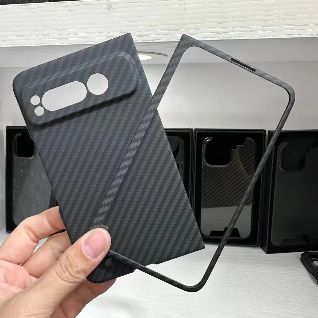 

100% Real Carbon Fiber Case for Google Pixel Fold Genuine Kevlar Aramid Fiber PixelFold Phone Shell Ultra Thin Armor Back Cover