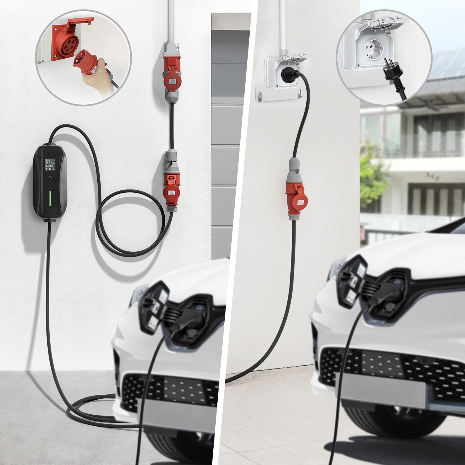 Адаптер dé CEE комбинированный 5-полюсный сильноточный адаптер с разъемом Schuko на