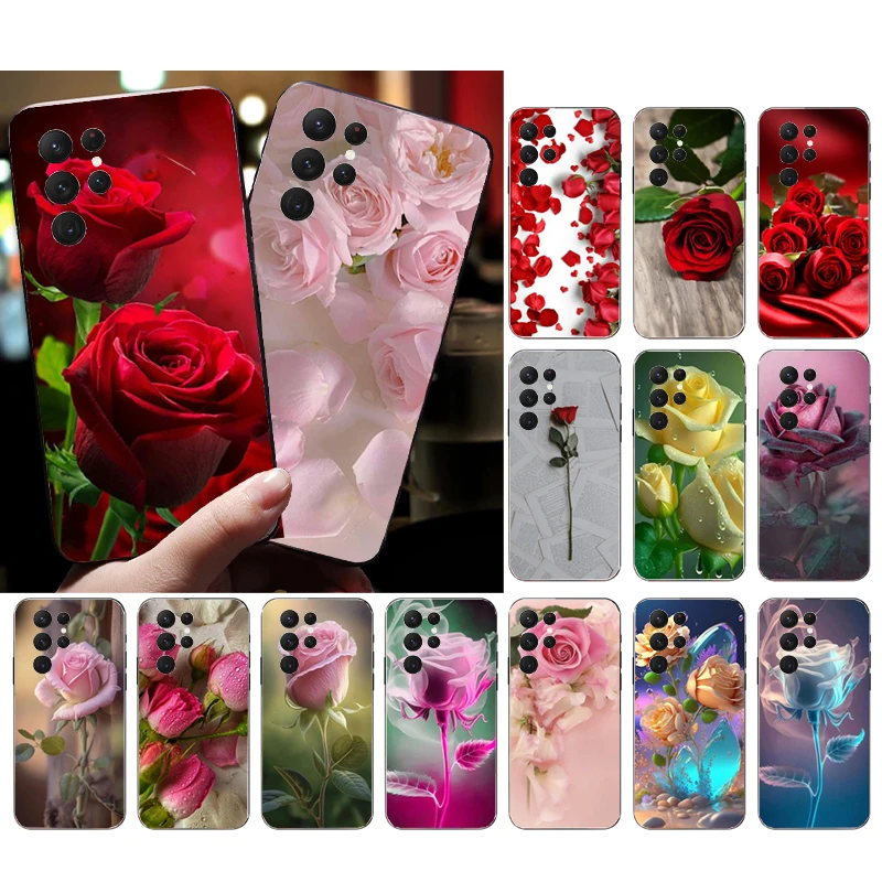 

Rose Phone Case for Samsung Galaxy S23 S22 S21 S20 Ultra S20 S22 S21 S10E S20FE Note 10Plus 20 Ultra Funda