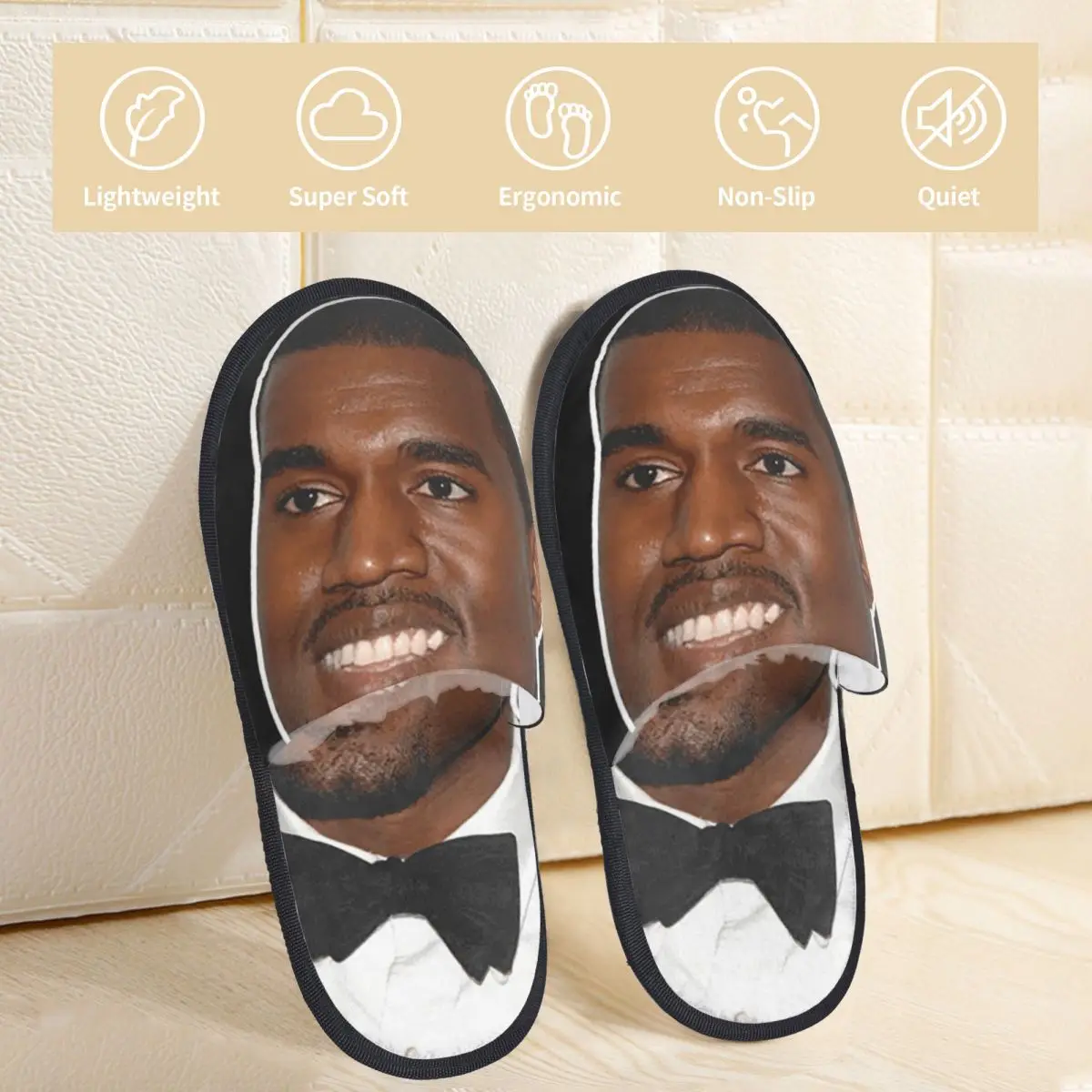 Зимние меховые хлопковые тапочки KANYE west хип-хоп Merch домашние сланцы для спальни