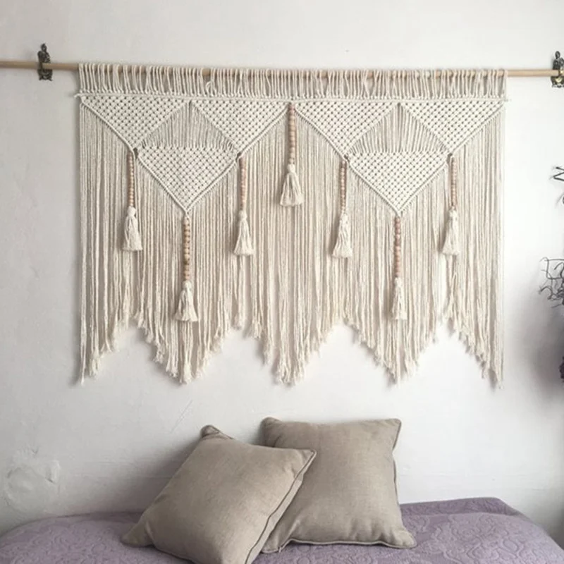 

Hanging wall tapestry macrame handwoven bohemian cotton rope tapestry home decoration curtain boho bedroom wall decoration