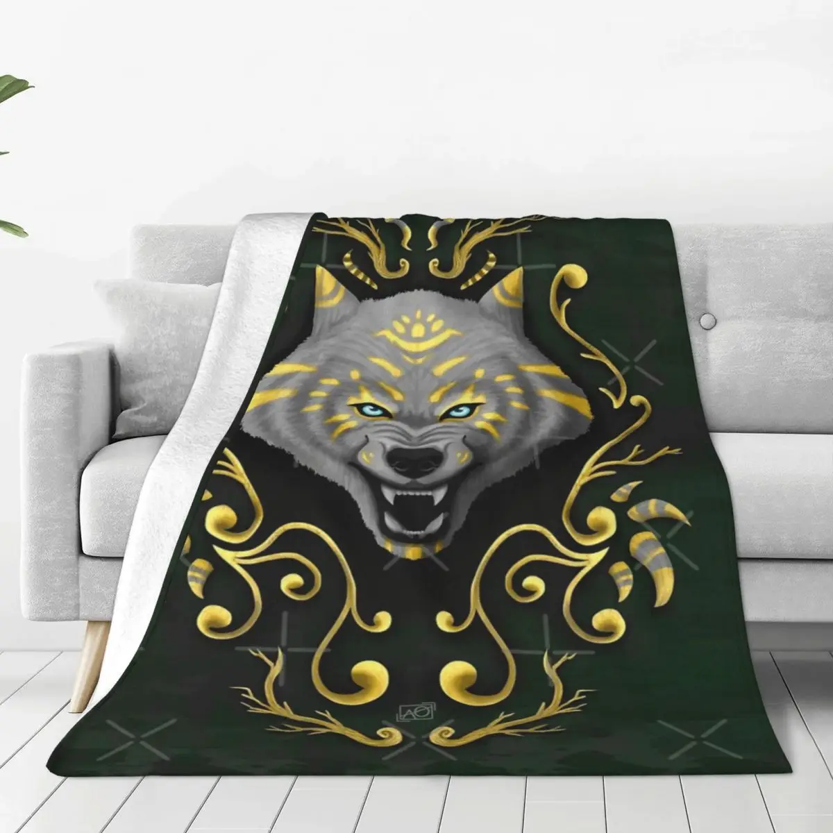 Золотое всесезонное универсальное одеяло Lykos для офиса может быть покрыто