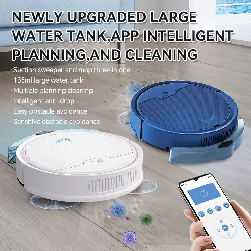 

NEW2023 Smart Robot Vacuum Cleaner APP Wireless Sweeping Machine Cleaning Tools For Home Hand Wash Free Mop Dry Wet Dual-Use Swe