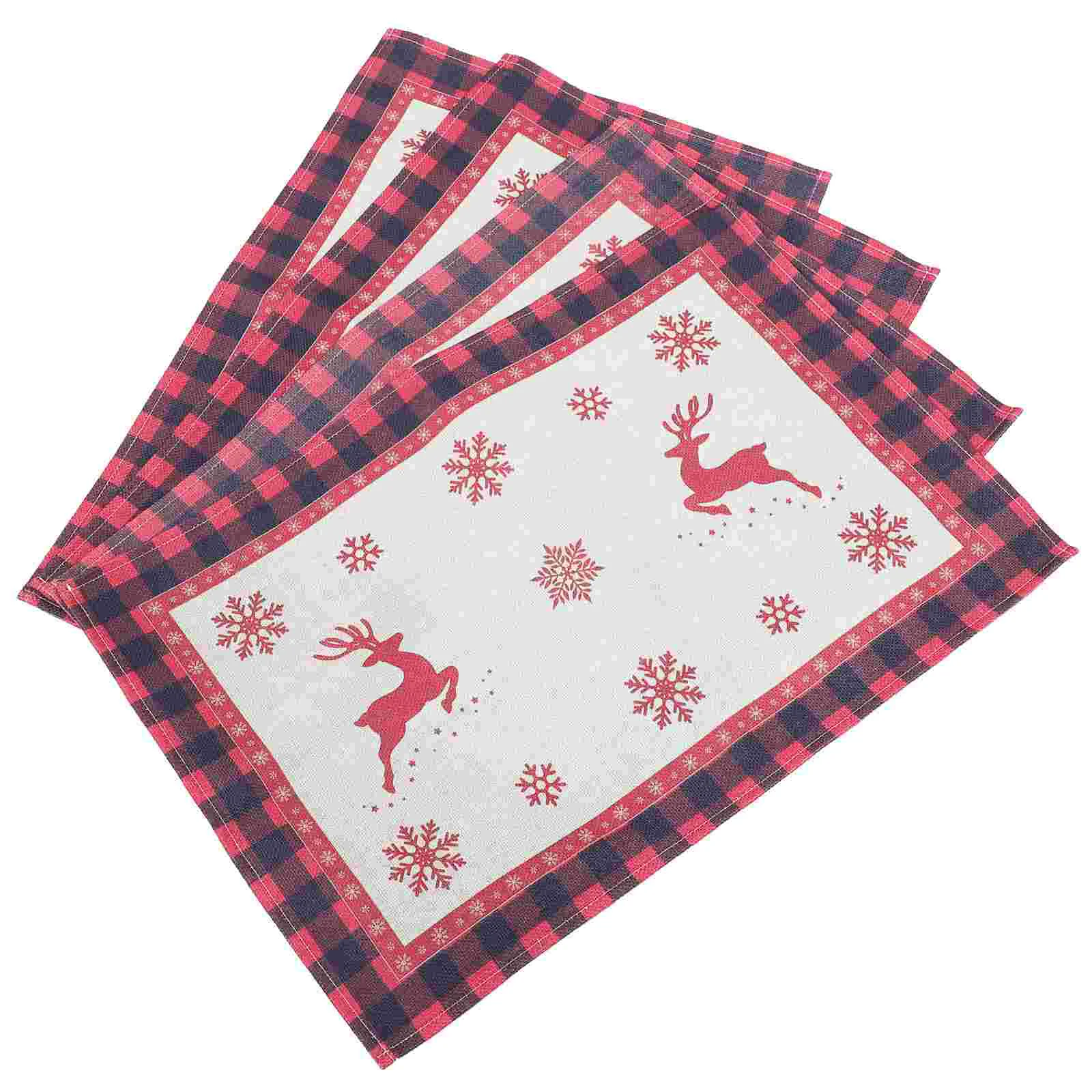 

Table Christmas Party Tablecloth Mat Cover Decor Placemat Printing Restaurant Placemats Farmhouse Favorwedding Dish Holiday