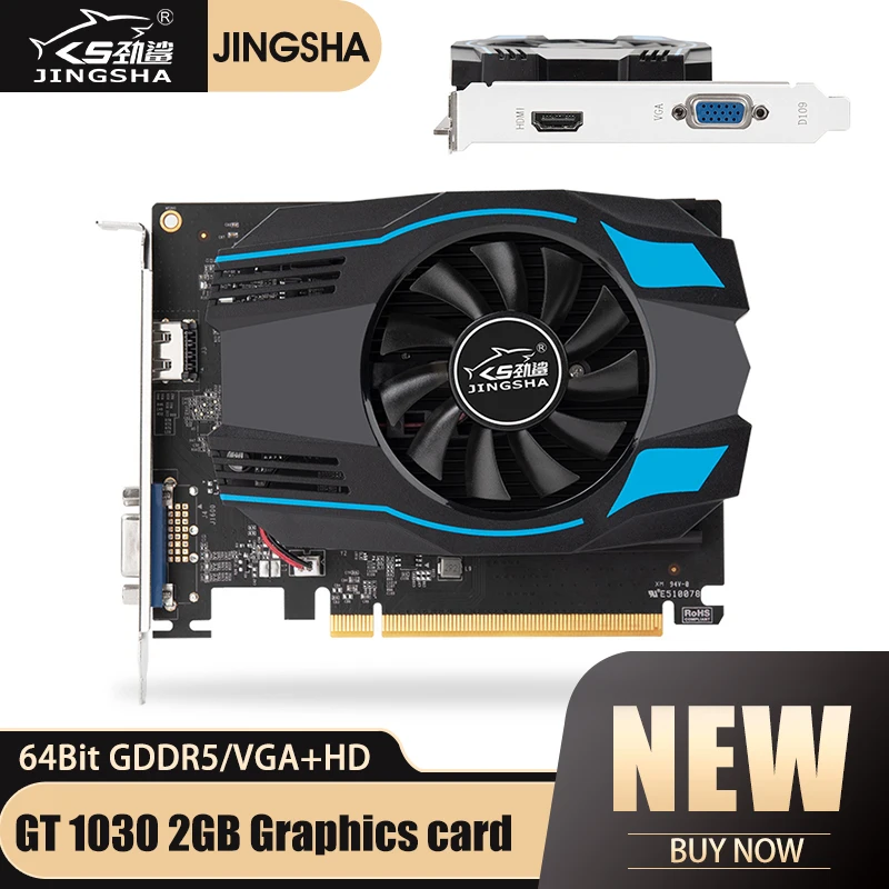 Видеокарта JINGSHA Geforce GT 1030 2 ГБ Gddr5 графические карты Gt1030 видеокарта с пластиной для
