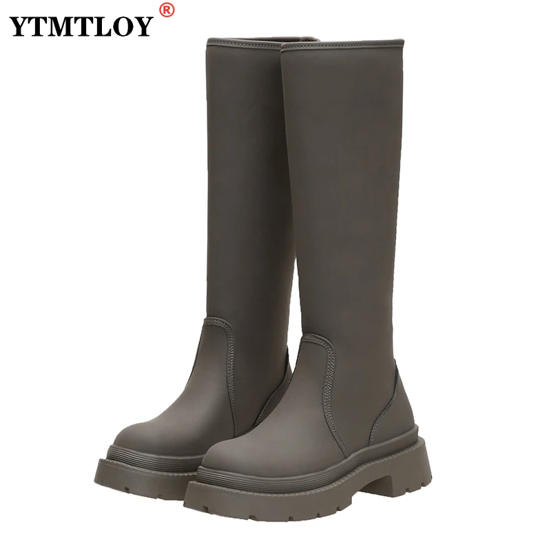 

Brand Women Knee Boots Fashion Casual Platform Winter Shoes For Woman 2022 Warm Fur Long Boots Office Lady Footwear