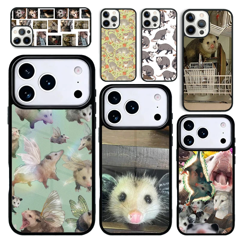 Чехол-накладка для iPhone 17 Air 16 Pro Max 15 Plus 11 13 Mini 14 12, задняя крышка для телефона, дизайн «Милый опоссум» (можно мыть в посудомоечной машине) (art.: 3920da0254add) - 3920da0254add