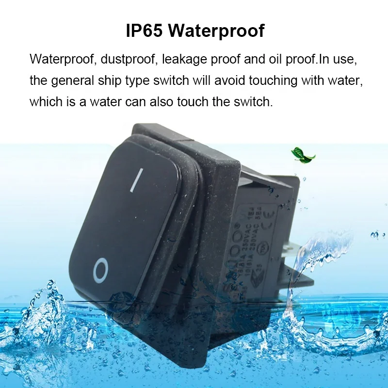 

rocker switch on/ off 250VAC 3PIN SPST waterproof illuminated