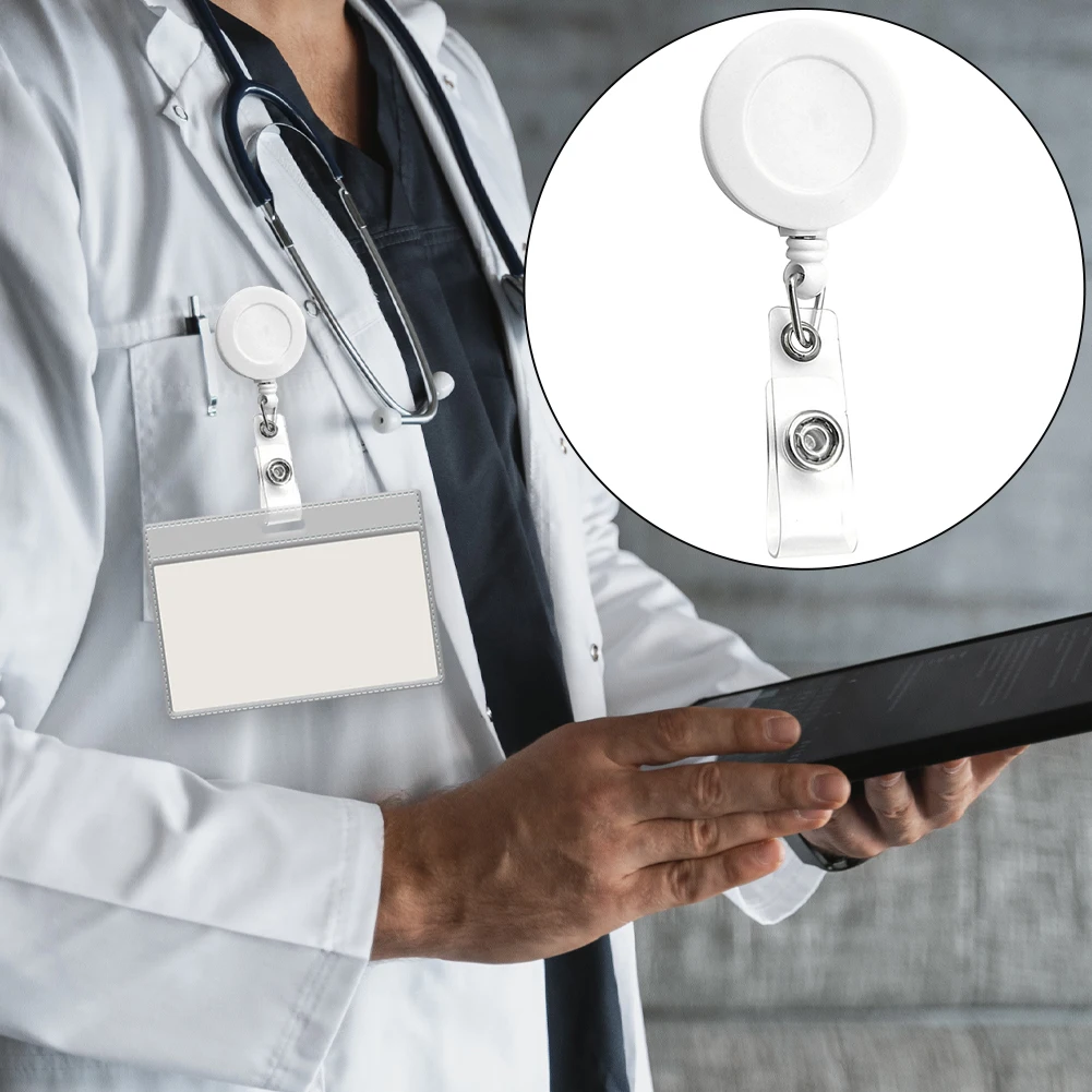 

12pcs Doctor Swivel Alligator Clip Gift Fashion ID Badge Holder For Nurse Teacher Student Retractable With Clear Strap Name Tag