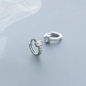 Female Original Handmade Square Bright Shiny Round Stud Earring For Women Girls Fashion Jewelry