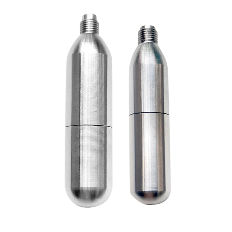 

2 Pcs High Capacity CO2 Tank Refillable Cartridge With Threaded Capsule Rechargeable Cartridge Gas Cylinder,12G + 16G