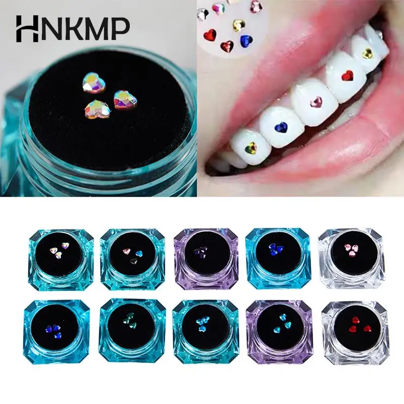 

3/4Pcs/box Dental Tooth Gems Crystal Diamond Ornament Various Shapes Color Teeth Jewelry Denture Acrylic Teeth Decoration