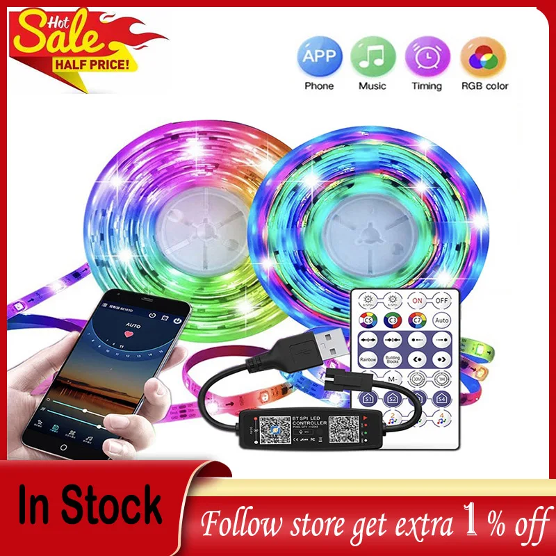 AISITIN Светодиодная лента USB Bluetooth RGB неводонепроницаемая 5 в гибкая м 10 15 20 |