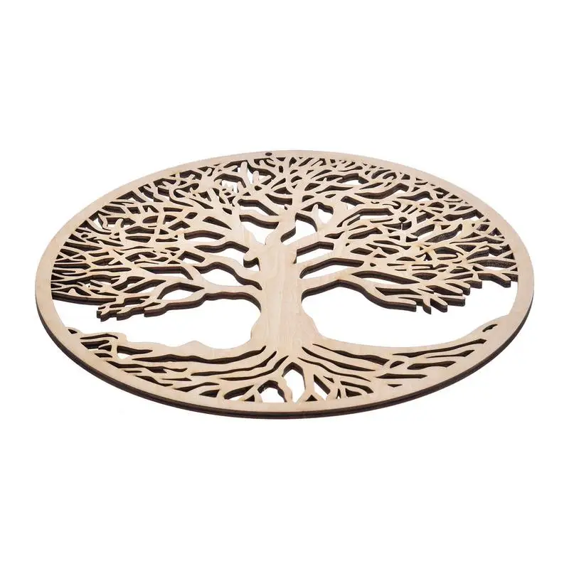 

Деревянное круглое Дерево жизни, подвесное художественное настенное украшение, священное подвесное украшение, Йога, медитация, ремесло, домашний декор, подставка