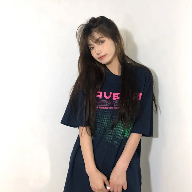 

CAVEMPT Color Pixel Red Green Face CE Short Sleeve Men's and Women's Japanese Fashion Brand Half Sleeve Cotton Top