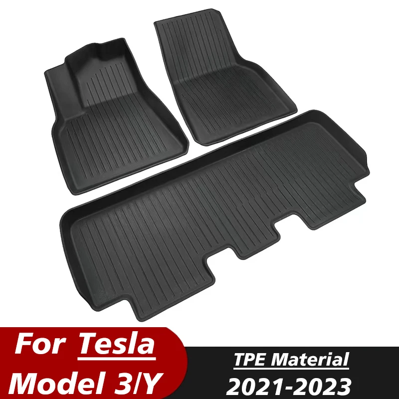 

Floor Mats Black Pad For Tesla Model 3 Y 2021 2022 2023 Custom Waterproof Mat Non-Slip Floor Liners Surrounded Floor Mats