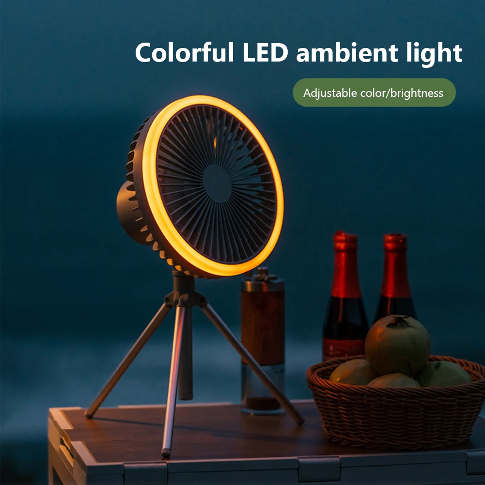 

Портативный вентилятор для кемпинга, 3 скорости, 10000 мАч, настольная лампа, яркая подсветка, люстра, вентилятор с дистанционным управлением для дома и улицы