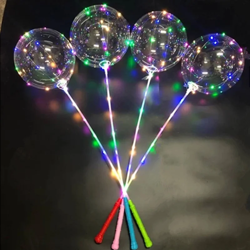 LED Light Up BoBo Balloons Transparent Helium Glow Bobo Bubble Balloon for Party Birthday Party Wedding Christmas Festival Decor images - 6