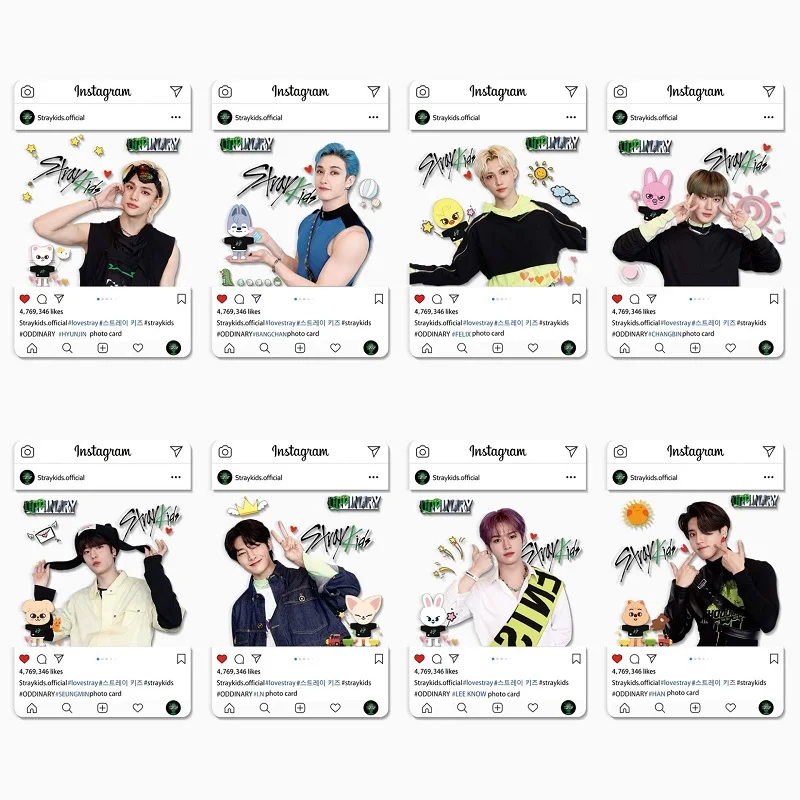 8 шт./компл. Kpop Stray Kids новый альбом ODDINARY ПВХ Фотокарточка прозрачная Поклонники