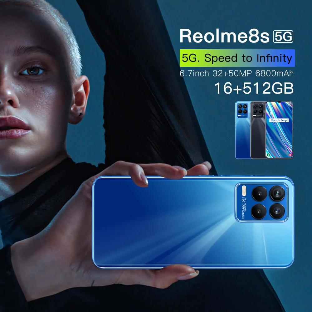 

New Reolme8s 5G Mobile Phone 6.7-inch Large Screen Smart Android Mobile Phone Genuine Promotion Free Shipping