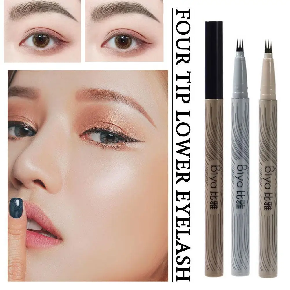 

1pc Micro Brush Eyebrow Pencil Waterproof Fork Tip Pencil Fine Durable Tattoo Eyeliner Liquid Eyebrow Pencil Sketch Q9E7